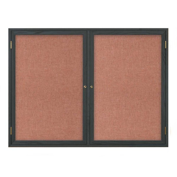 United Visual Products Open Faced Traditional Corkboard, 60x36" UV643A-BLACK-CORK - main